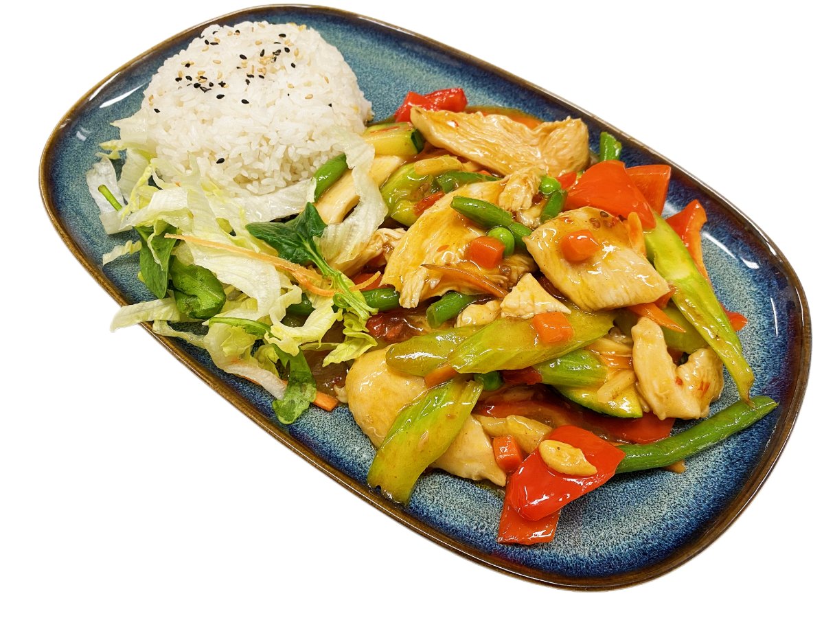 Szechuan kyckling eller Oumph