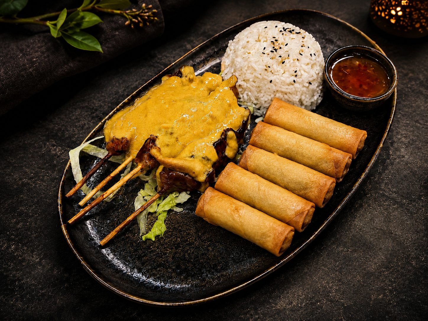 Yakitori med Minivårrullar