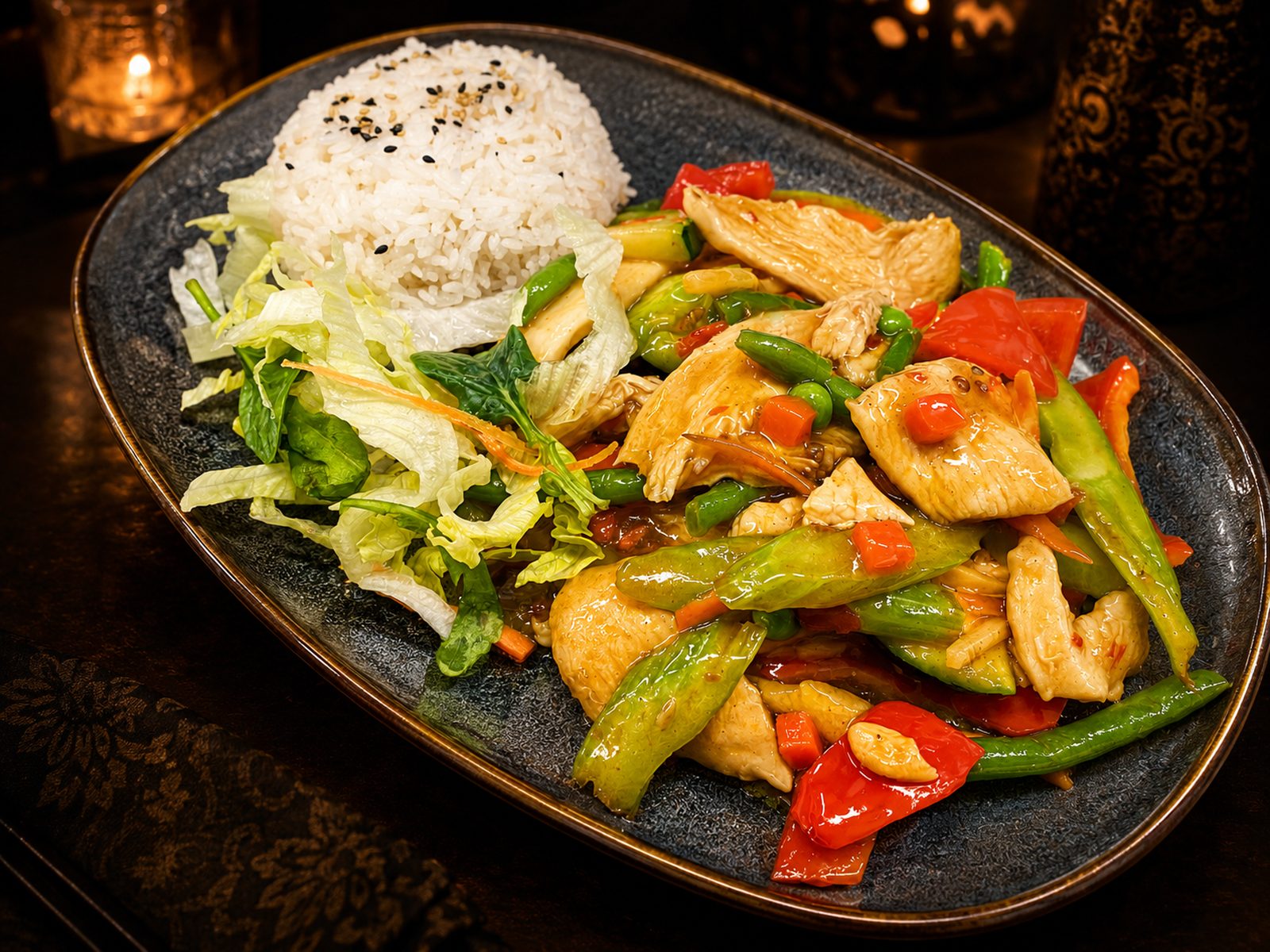 Szechuan kyckling eller Oumph