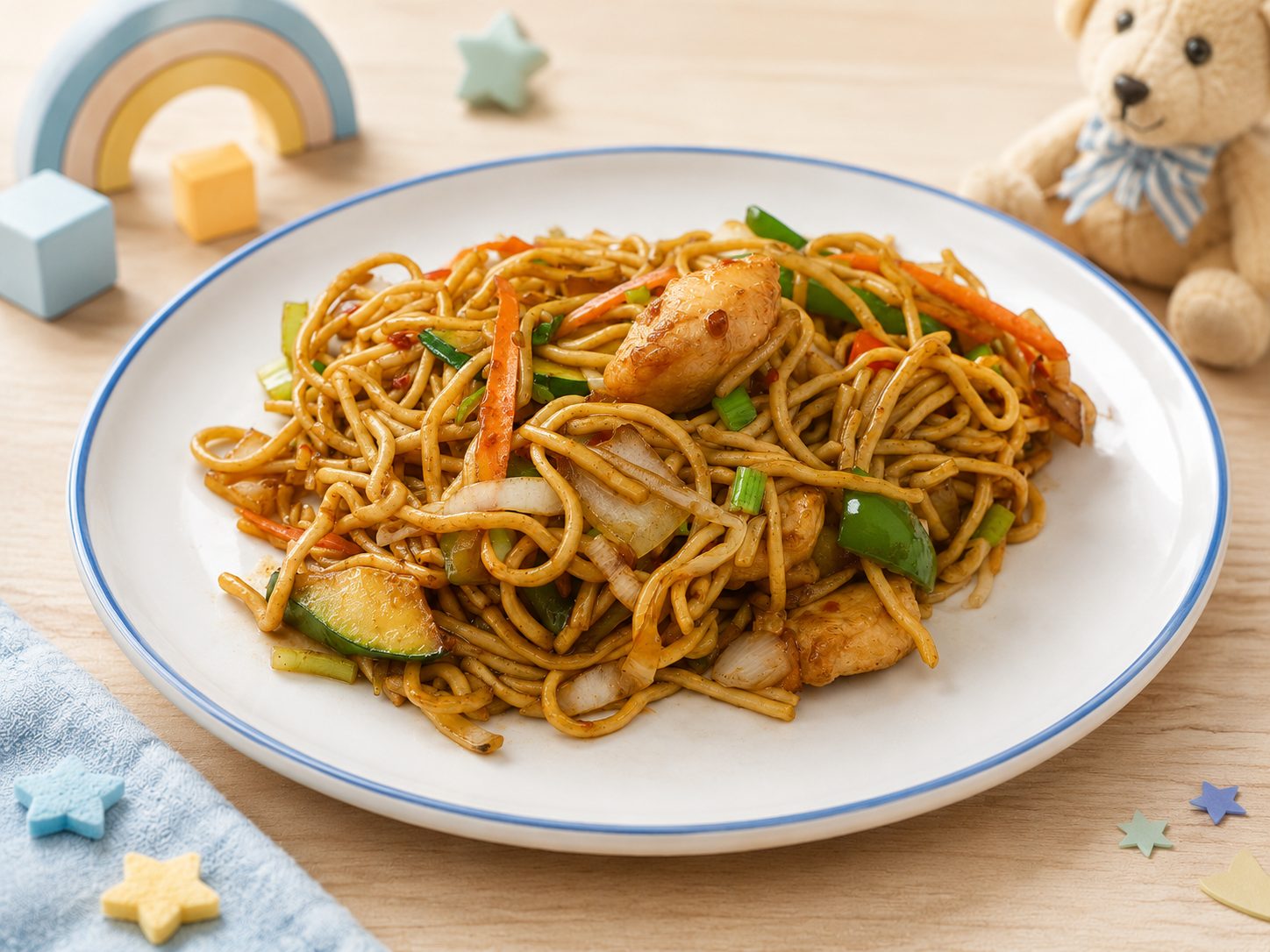Thai wok nudlar med kyckling (Barn)
